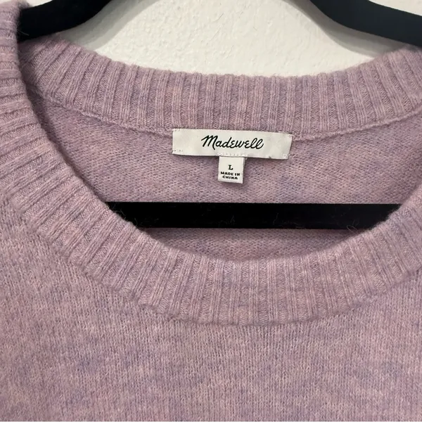 Madewell Payton Pullover Sweater in Coziest Yarn Heather Lilac L - Image 3