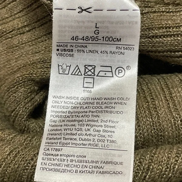 Banana Republic Olive Green Ribbed Knit Sleeveless Slit Midi Tank Dress Size L - Image 5