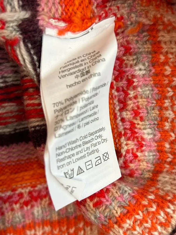 NWT J. Crew Wool Blend Bright Cerise Peony Faire Isle Wool Blend Sweater Small - Image 9