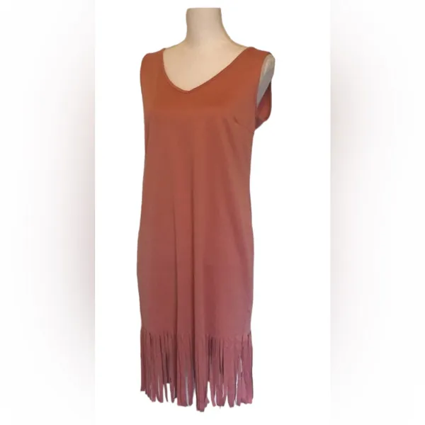 Vila /European label /Asos fringe hem coral dress NWT - Image 3