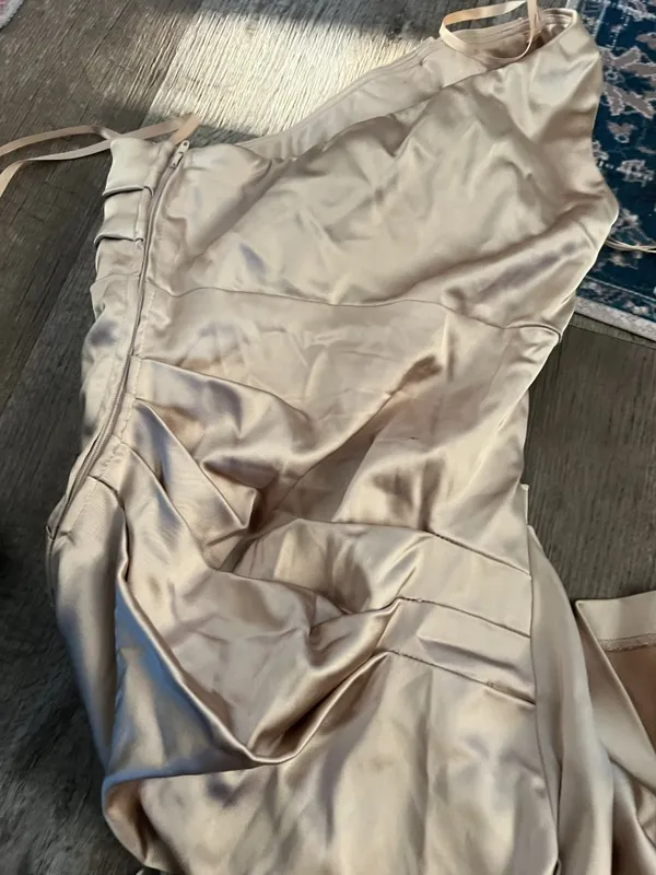 Cache gold one‎ shoulder dress size 2 - Image 10