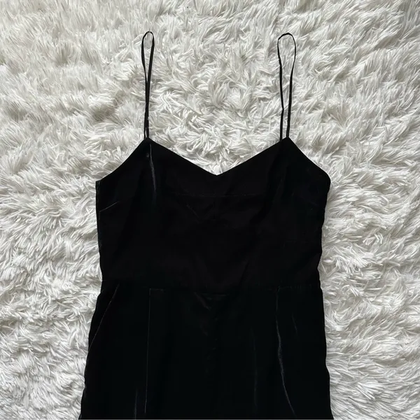 Jcrew Cropped Velvet Jumpsuit Black Size 6 - Image 4