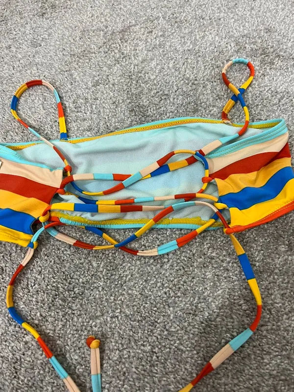 New The Bikini Lab Small Striped Bandeau Bikini Top NWT - Image 10