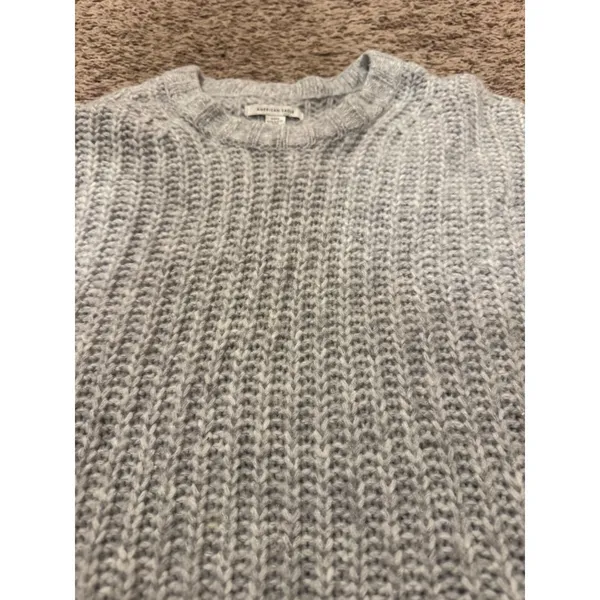American Eagle Sweater‎ Chunky Knit Cropped Women's Small Gray - Image 2
