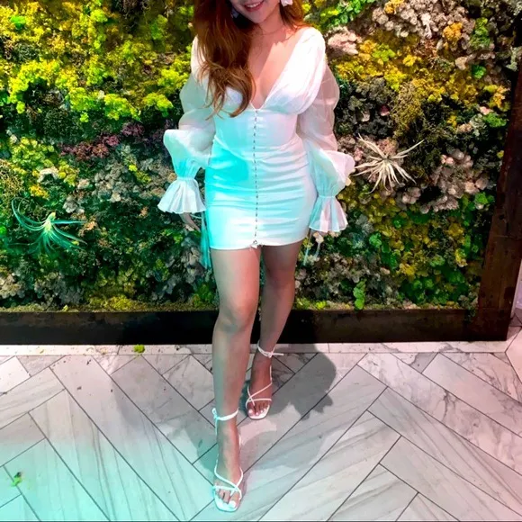 House Of CB 'Matilda' Ivory Satin Corset Mini Dress - Image 8