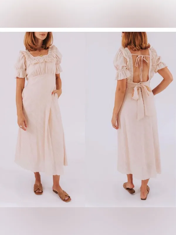 NWT Free People fine line dress peach size large‎ - Image 2