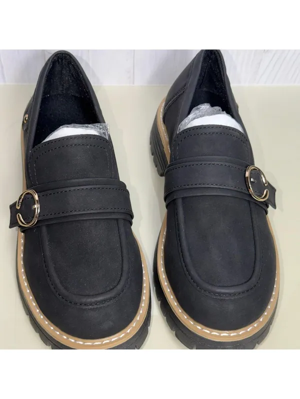 Black Chunky Lug Sole Loafers Women’s Size 36 NWOT - Image 3