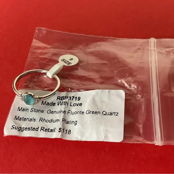 Bomb Party RBP3719 “Made With Love” Genuine Quartz on Rhodium Size 9 Ring NWT - Image 5