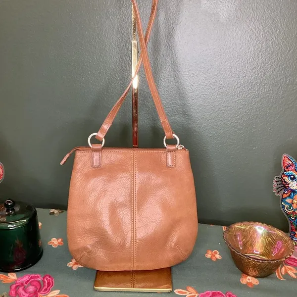 Vintage Fossil Brown Leather Cross‎ Body Bag - Image 2
