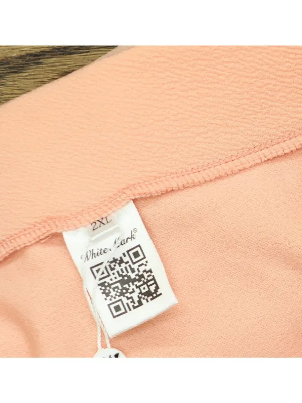 NWT White Mark Fit & Flare Midi Skirt with Pockets PS709 Peach Orange 2X - Image 8