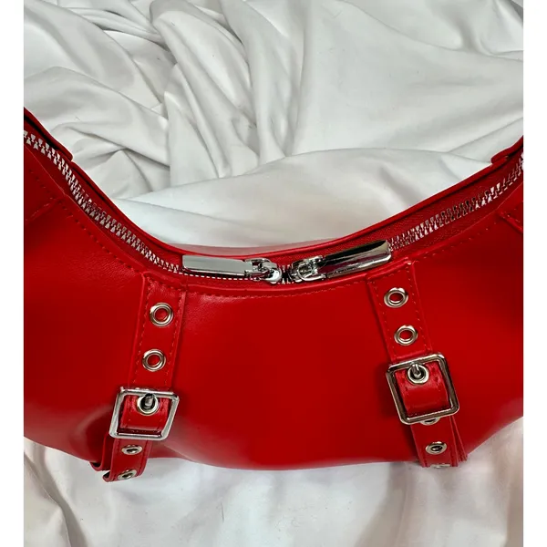 8 Other Reasons Delphine Double Buckle Shoulder bag Red / Silver - Image 9
