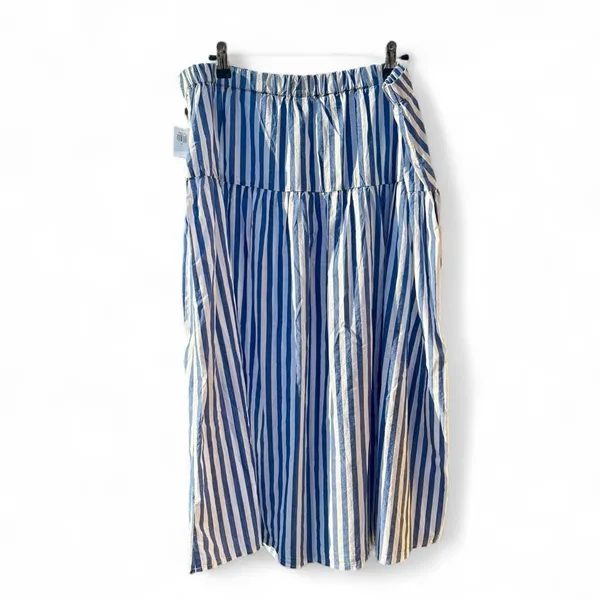 Old Navy Blue White Striped Two Piece Skirt Set XL NWT Cotton Poplin Summer - Image 6