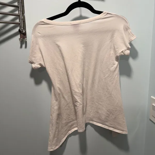 Aqua‎ Womens White Sharkbite Asymmetrical Hem Short Sleeve T-Shirt Size L - Image 3