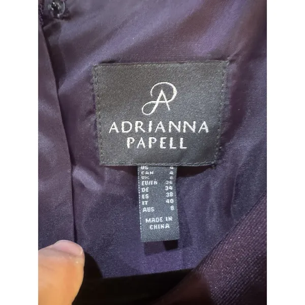 Adrianna Papell Mikado High-Low Gown Size 4 Moody - Image 6