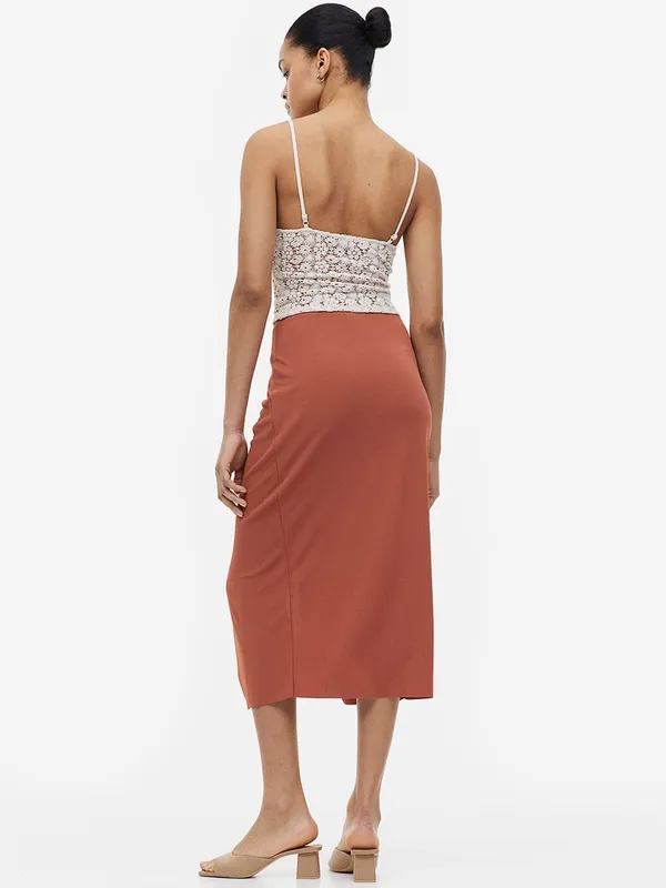 H&M Jersey Ruffle GUSSET-PANEL Midi Skirt - Image 2