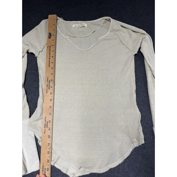 FREE PEOPLE We the Free' Thermal Long Sleeve Top XS‎ IVORY boho - Image 7