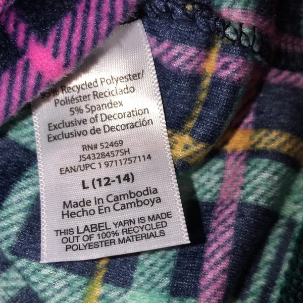 JOYSPUN soft plaid fleece style pajamas set size large with pockets - Image 4