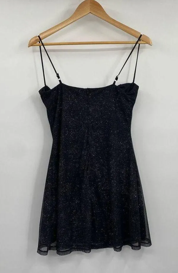 Babyboo Pixie Mini Dress Underwire Bust Glittered Adjustable Black Womens Large - Image 8