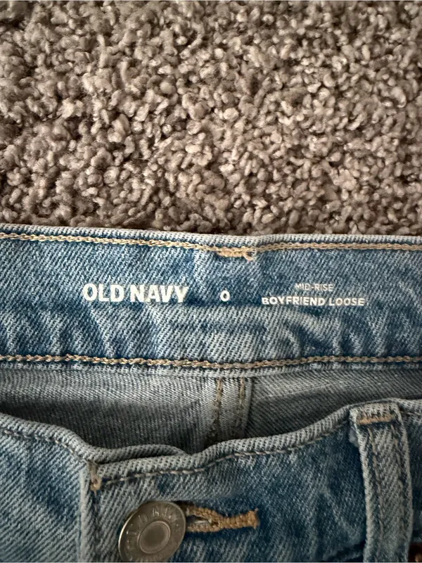Old Navy Light Blue Distressed Boyfriend Jeans - Image 2