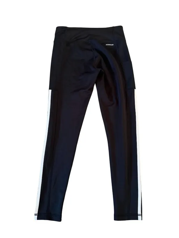 ADIDAS Women's Black Three Stripe Leggings Tights Size Medium - Image 4