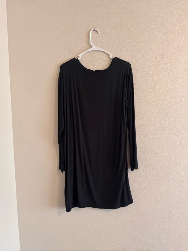 Victoria's Secret Black Long-Sleeve Scoop Tunic Dress - Image 4