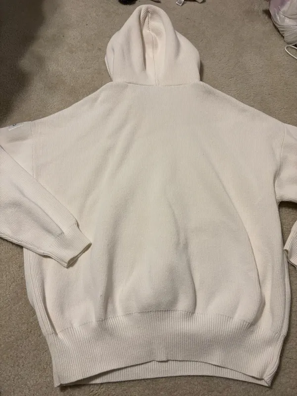 ALO Yoga Cream Scholar Knit Hooded Sweatshirt - Image 3