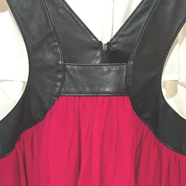 Funktional Dress‎ Silk Lambskin Leather Black Pink Sleeveless Y2K Women's Medium - Image 2