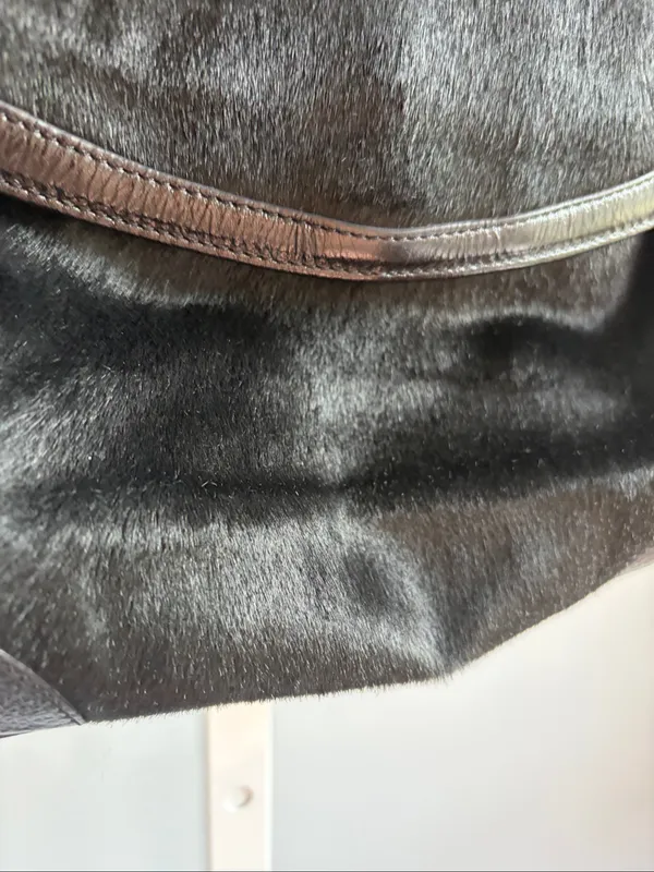 DKNY Y2K Black Leather & Haircalf Shoulder Bag - Image 3