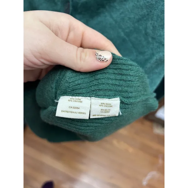 Free People Cardigan Sweater Green Button‎ Front Pockets Women's small - Image 4