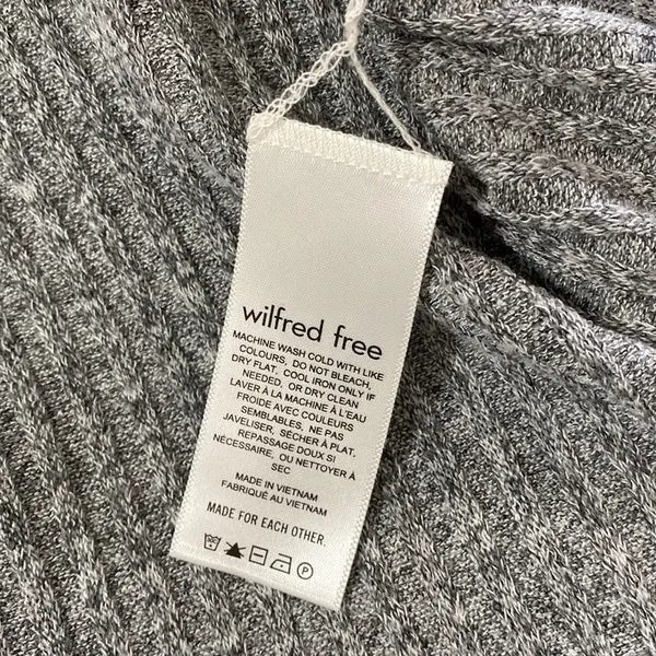 Aritzia Wilfred Free Ribbed Sweater Crewneck Gray Lightweight Size L - Image 6