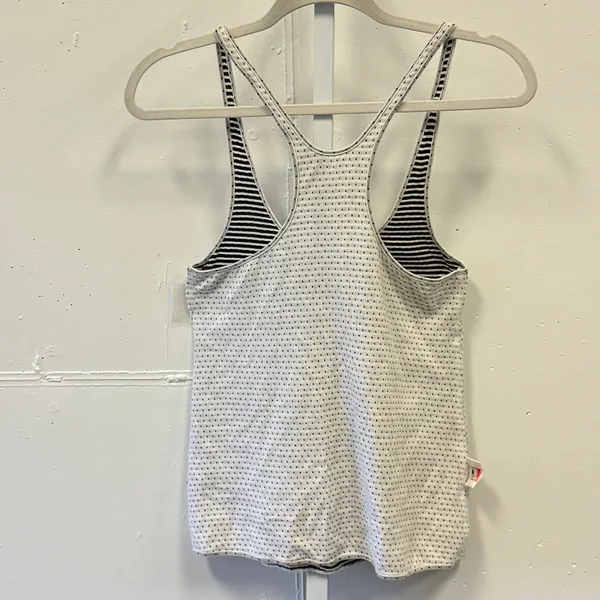 Play by Charlotte Ronson Reversible Racerback Jersey Tank Top Stripe Polka Dot S - Image 3