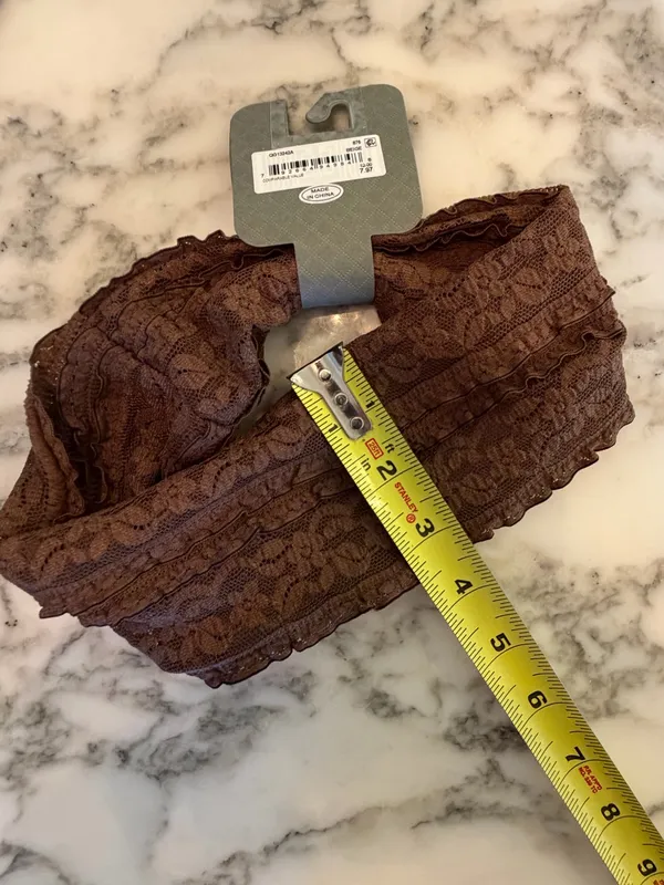 NWT Berry Brown Lace Headband Stretch Wide Boho Coquette Cottagecore - Image 3
