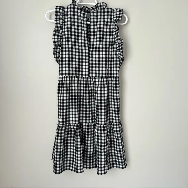 Maeve by Anthropologie Black White Gingham Ruffle Dress Size XS - Image 6