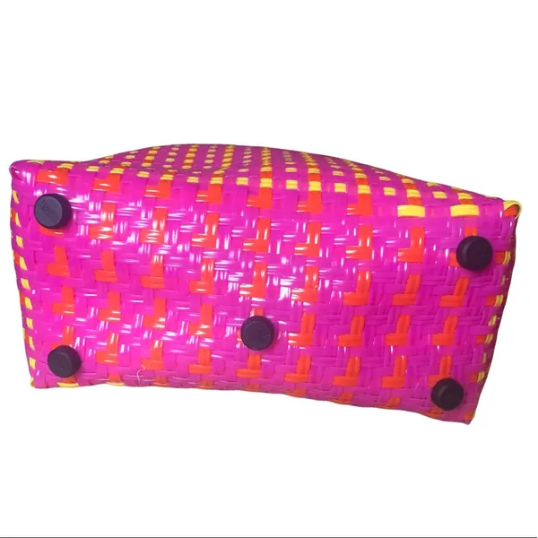 Truss Handwoven Tote | Hand Bag Pink Orange Yellow Bag - Image 9