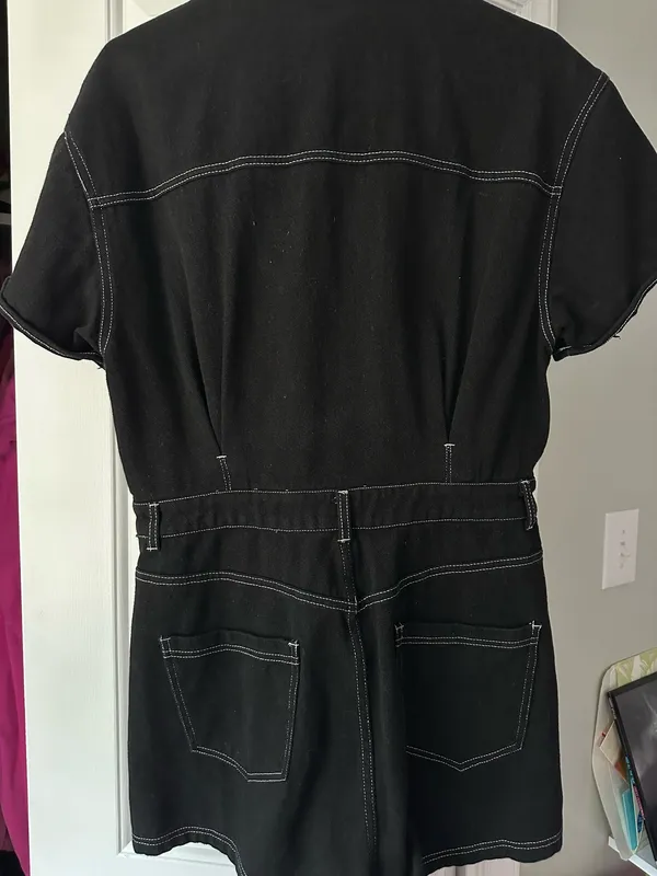 Black Denim Romper - Image 3