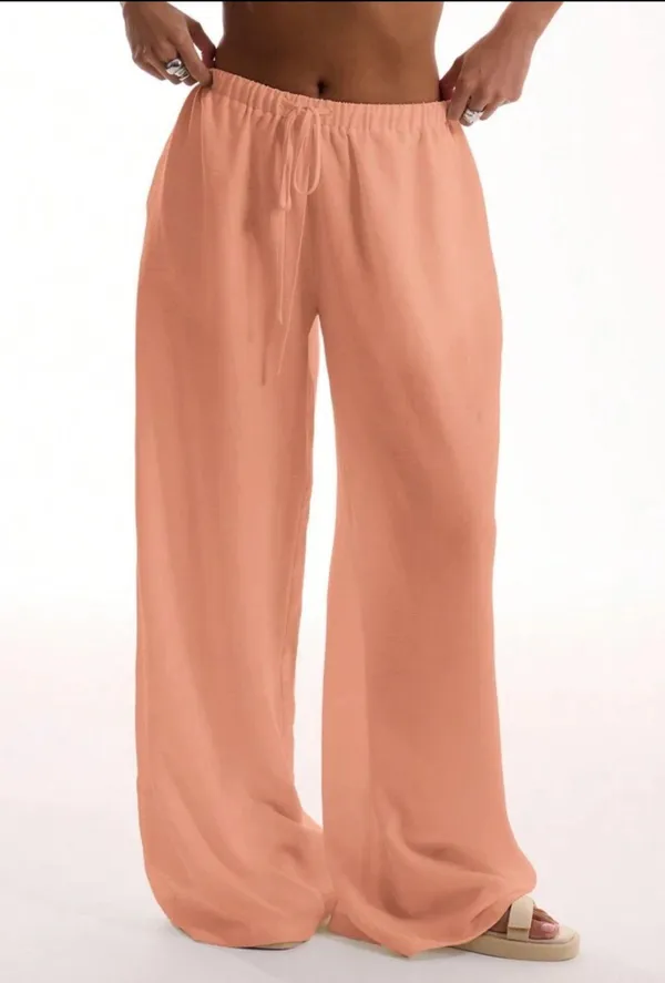 Textured Linen Summer Trouser Pants And Matching Top - Image 2