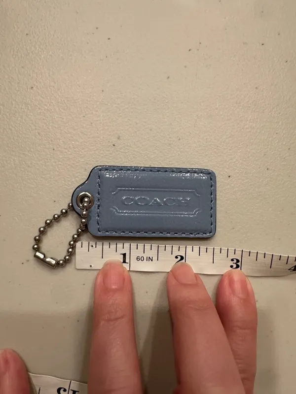 Coach Light Blue Leather hang Tag - Image 2