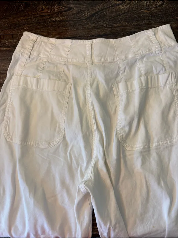 Anthropologie Maeve Colette Pants Womens 29 White Wide Leg Cropped - Image 6