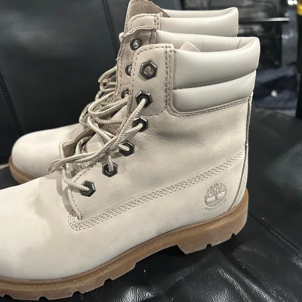 Timberland waterproof Cream Lace-Up Boots - Image 6