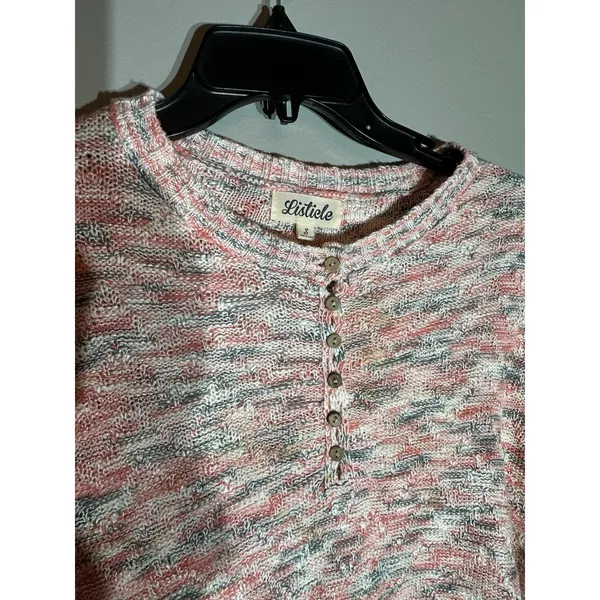 Listicle Size Small Pink Grey‎ And White Sweater NWOT - Image 2