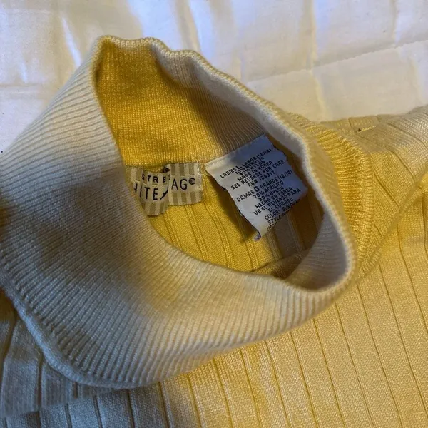 White Stag Yellow Ribbed Turtleneck Sweater - Image 2
