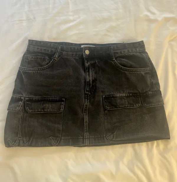 Denim Cargo Skirt - Image 2