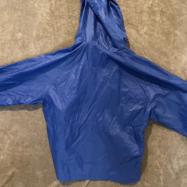 Women's TOTES Rain Coat Royal Blue Hooded With Large Pocket Size L Zipper Jacket - Image 3