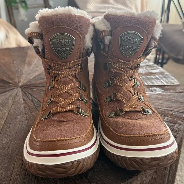 Pajar Canada Giselle Waterproof Leather Snow Boots Fur Lined Brown - Image 10