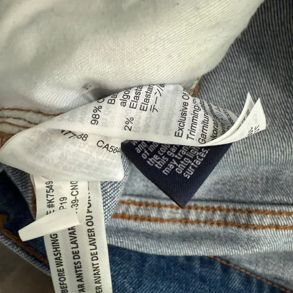Madewell Blue Distressed Raw Hem Light Wash Stretch Perfect Vintage Jeans sz 26 - Image 10