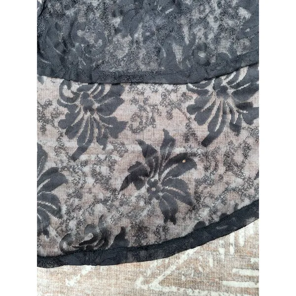 Whimsigoth Witchy Goth Hooded Sheer Lace Maxi Duster Cardigan Black Victorian M - Image 12