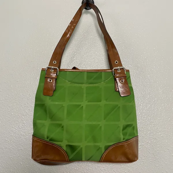 Vintage Y2K Nine & Co. Green Shoulder Bag Vegan Leather Bohemian Boho 2000s - Image 2