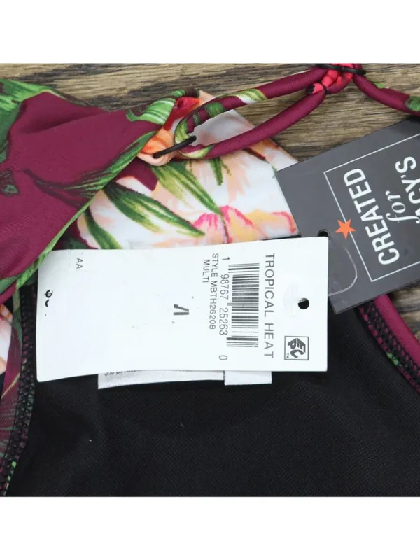 NWT Bar III Fine Plunge Ring Over-the-Shoulder Monokini One Piece Black Multi M - Image 5