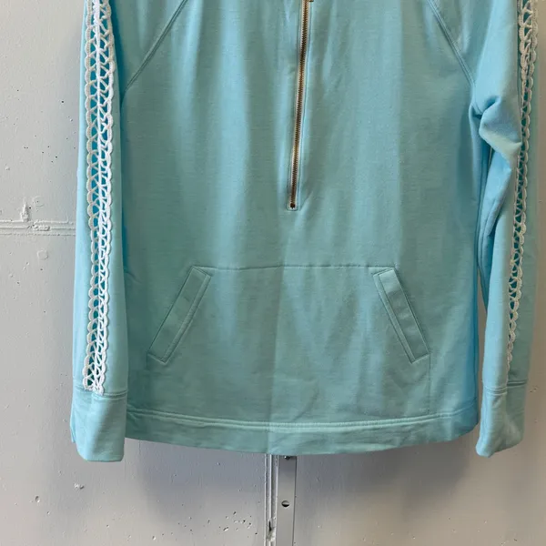 Lilly Pulitzer Skipper Popover Pullover with Crochet Lace Sleeve Detail‎ Small - Image 5