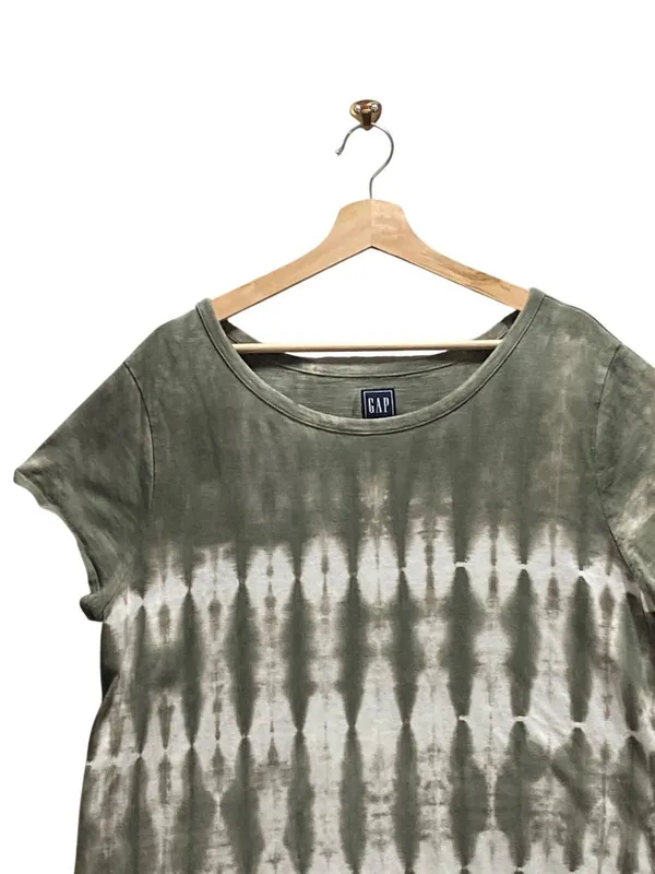 Gap Tie Dye T-Shirt Midi Dress Green Size XL Boho Casual Neutral Vacation Cute - Image 7